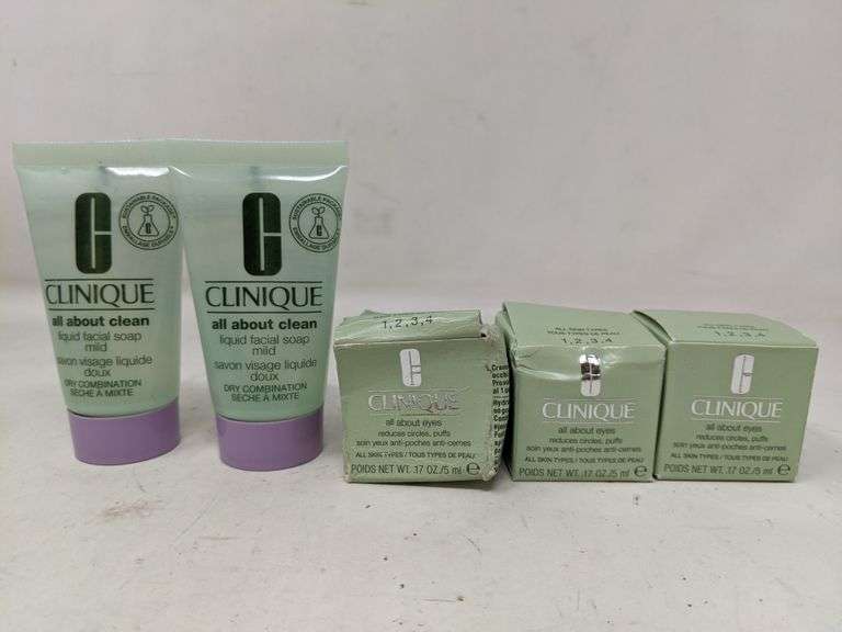 Assortment of 5 Clinique Face Cleansers Travel Size Dutch Goat