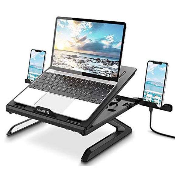 Jomarto Foldable Laptop Stand Keyboard Tray Computer Holder With HeatVent To Elevate