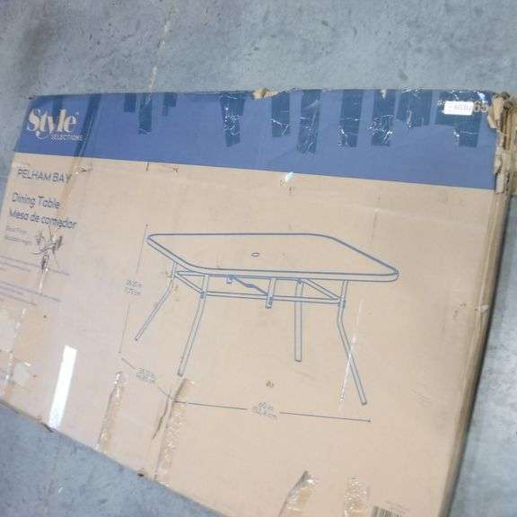 Style Selections Pelham Bay Rectangle Outdoor Dining Table 38in W x 60in L x 28in H With