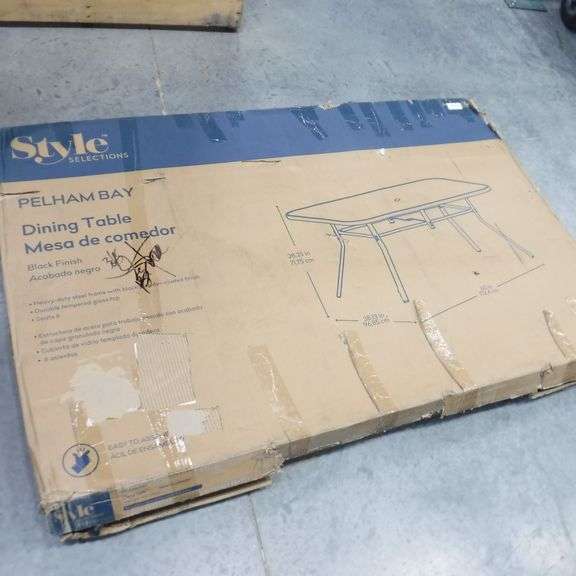 Style Selections Pelham Bay Rectangle Outdoor Dining Table 38in W x 60in L x 28in H With