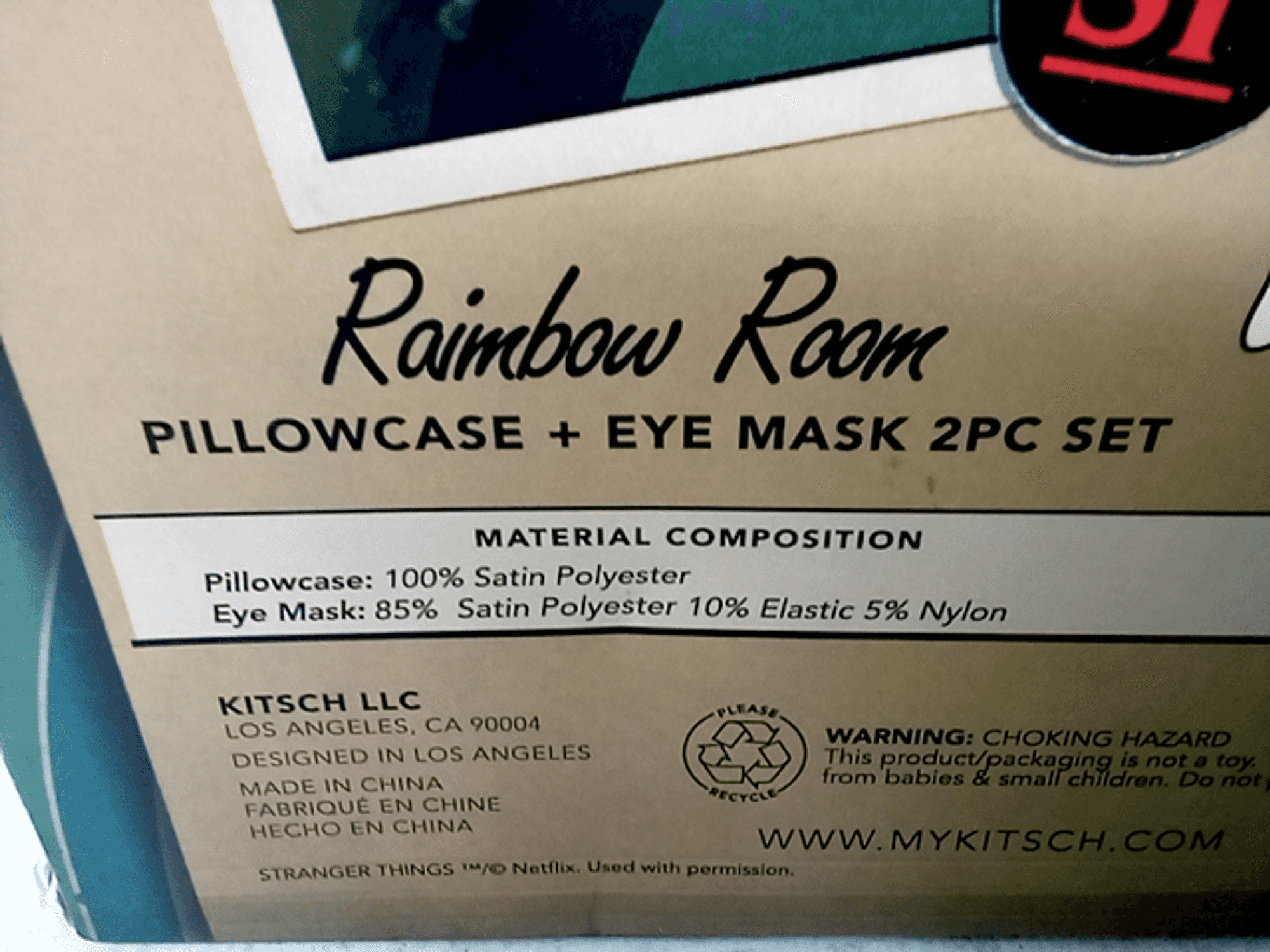 Stranger Things x Kitsch Rainbow Room Pillowcase + Eye Mask 