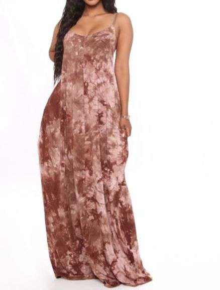 Fashion Nova Creating Moments Tie Dye Maxi Dress Pink Combo Size 2X (Retail  $40) - Dutch Goat
