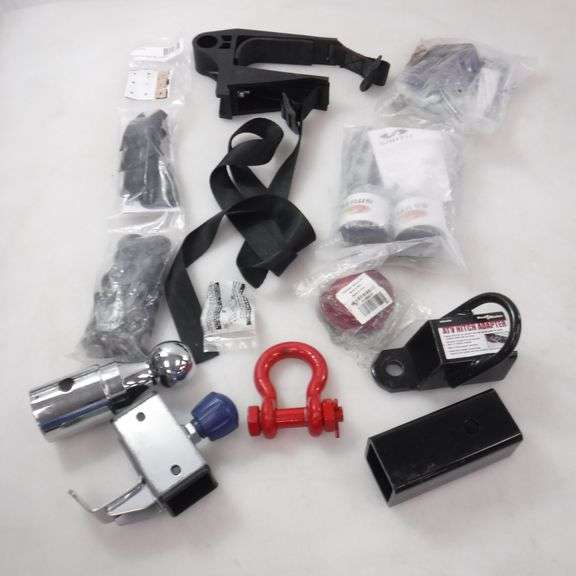 Assortment Of Trailer Supplies Includes Shackles, Hitch Ball, Cargo