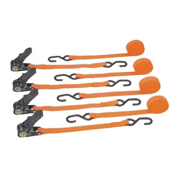 Haul Master 4 Pack Ratchet Tie Downs 1" x 15ft 400lb, 63094 Dutch Goat