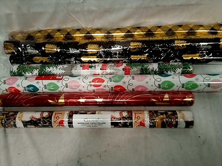 Assortment of 7 Seasonal Gift Wrap Rolls Assorted Designs Dutch Goat