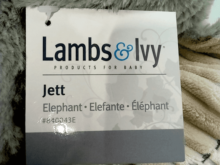 Lambs & Ivy Jett The Gray Plush Elephant Stuffed Animal - 9.5\" Tall Super Soft Baby-Safe Toy
