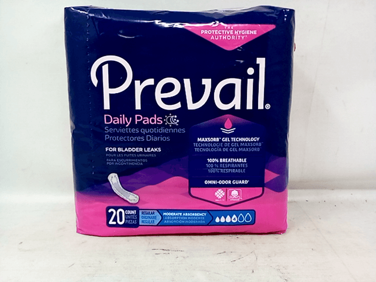 Prevail Daily Pads Bladder Control Pad 11 Inch Length Moderate Absorbency Polymer...