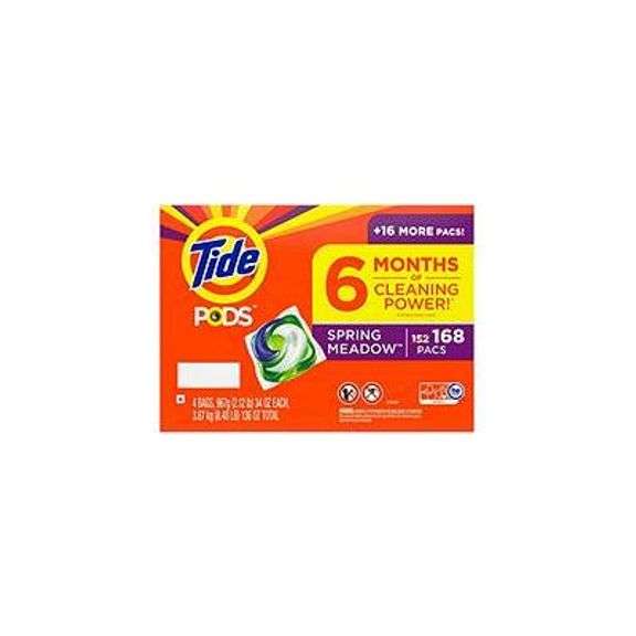 Tide PODS Liquid Laundry Detergent Pacs, Spring Meadow (168 Ct