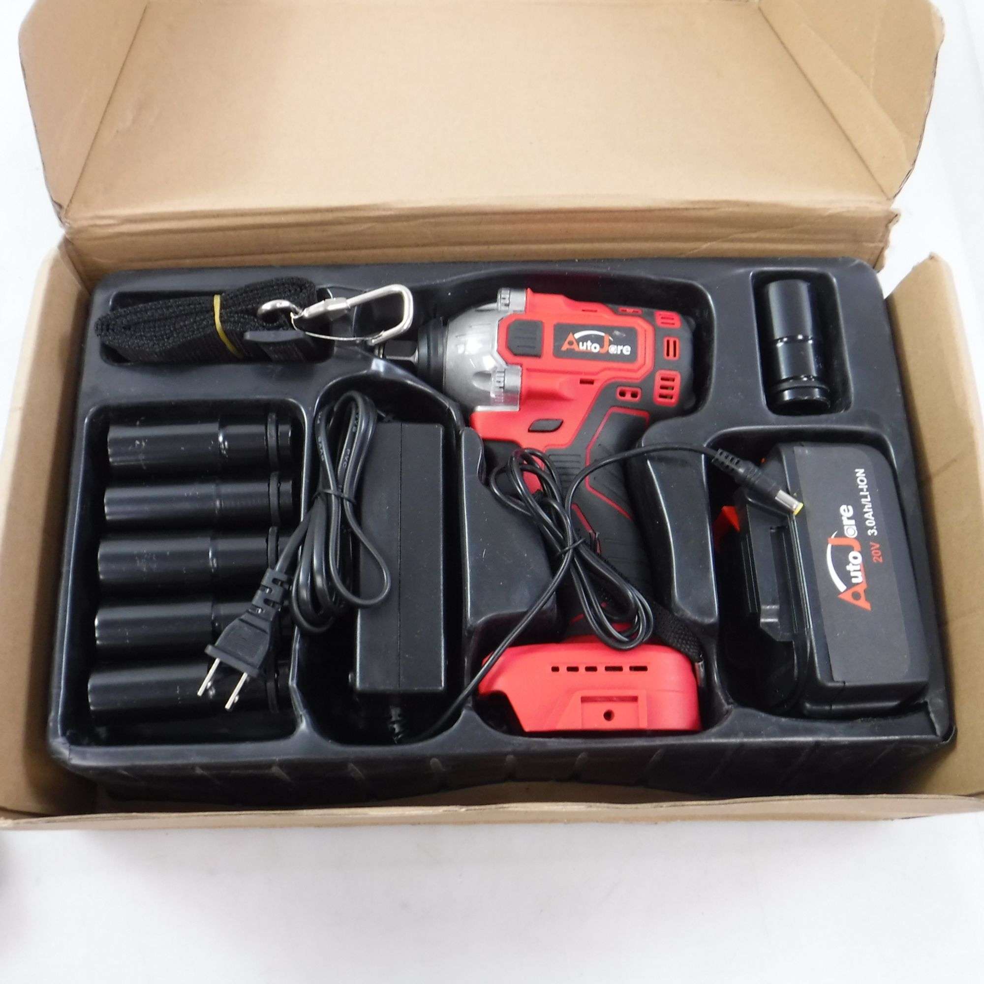 Auto Jare 20V MAX Cordless Impact Wrench Kit 1/2, Electric, 56 OFF