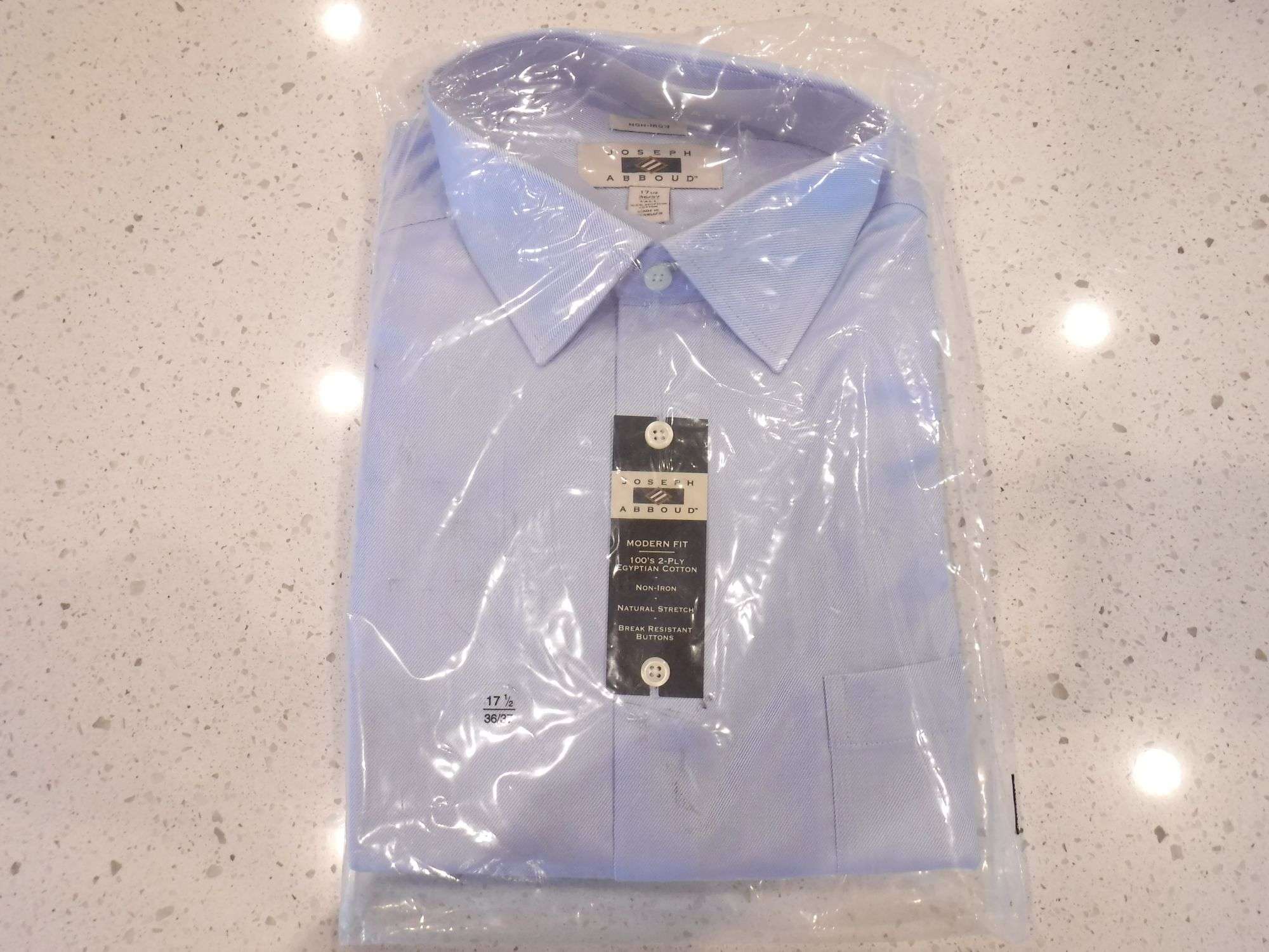 joseph abboud egyptian cotton dress shirt New Joseph Abboud Men's Beige 17.5 32/33 No Wrinkles Egyptian Cotton Dress Shirt