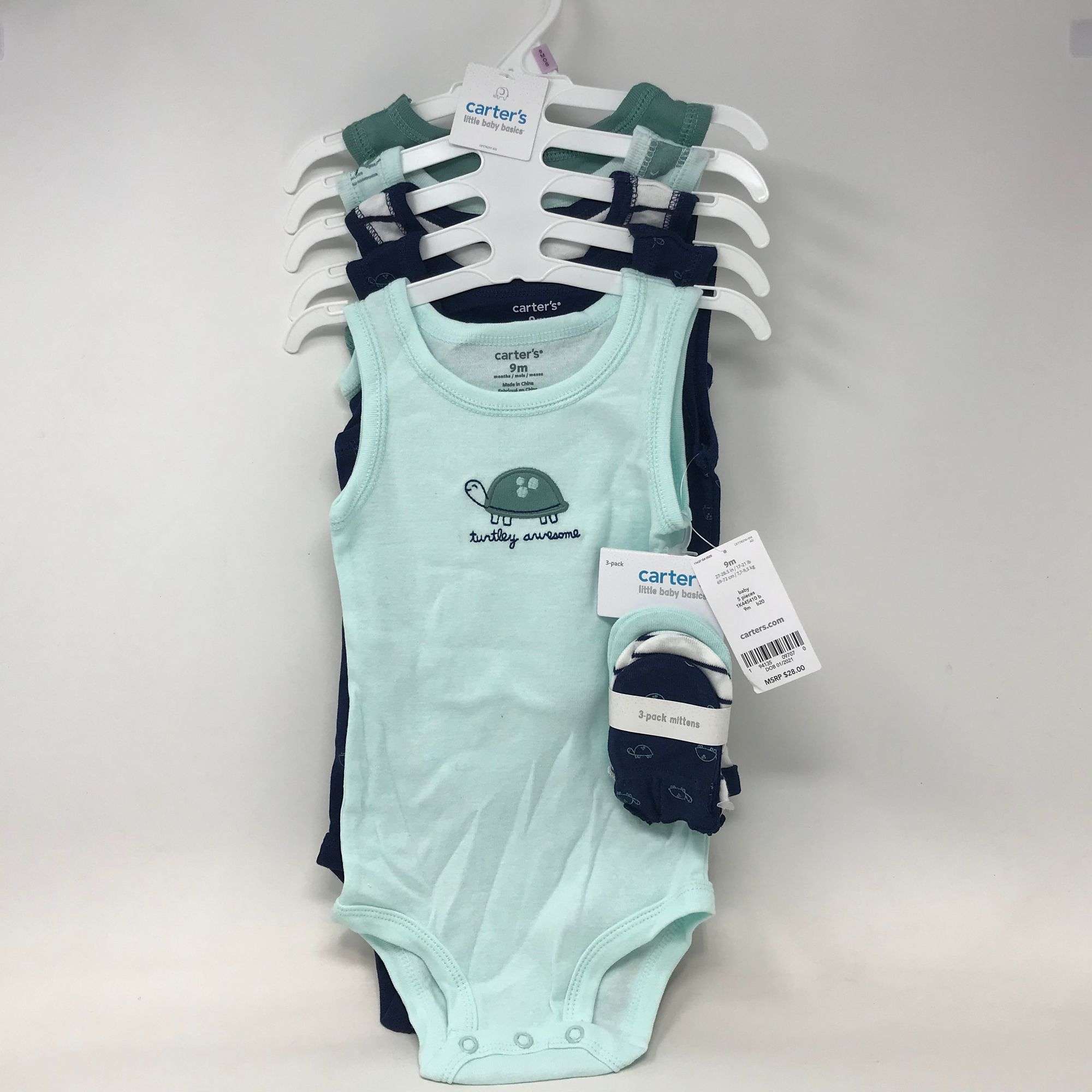 White Bodysuit Baby Boy Tank Top Onesies Baby Boy Carter's 5-Pack