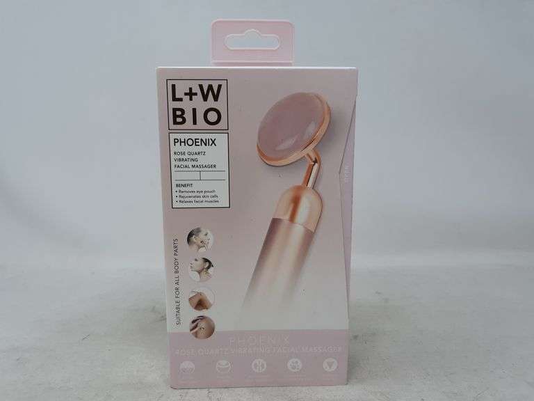 phoenix rose quartz vibrating facial massager L + W BIO Phoenix Rose Quartz Vibrating Facial Massager