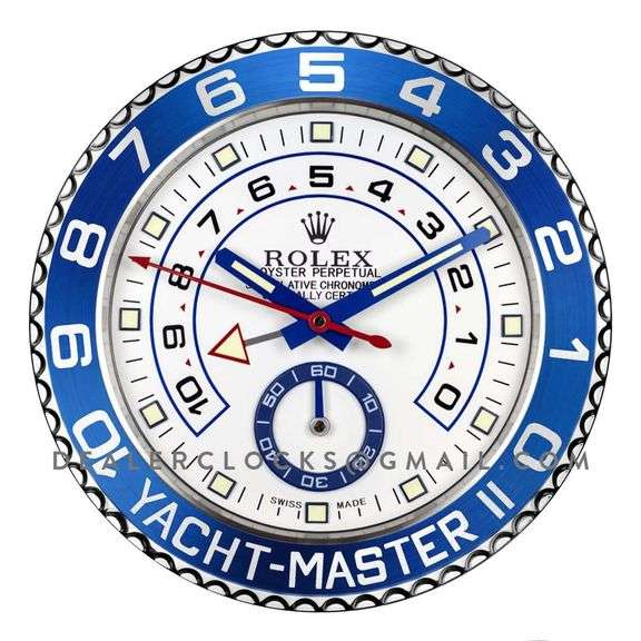 Rolex YachtMaster 2 Blue Clock, 13 1/2" x 2", Glow In The Dark Hands