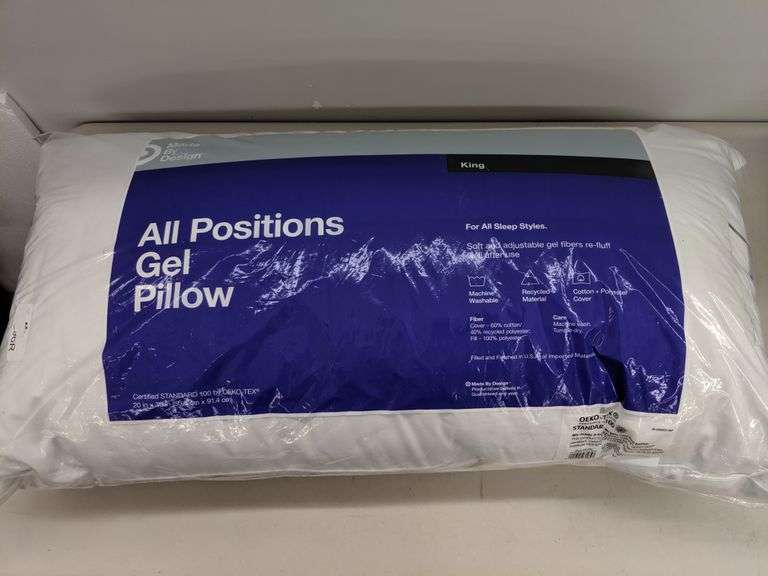 All Positions Gel Pillow King Size White Dutch Goat