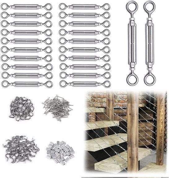 Dutch Railing 20 Pack Stainless Steel Cable Railing Set - Adjustable Angle Deck ...