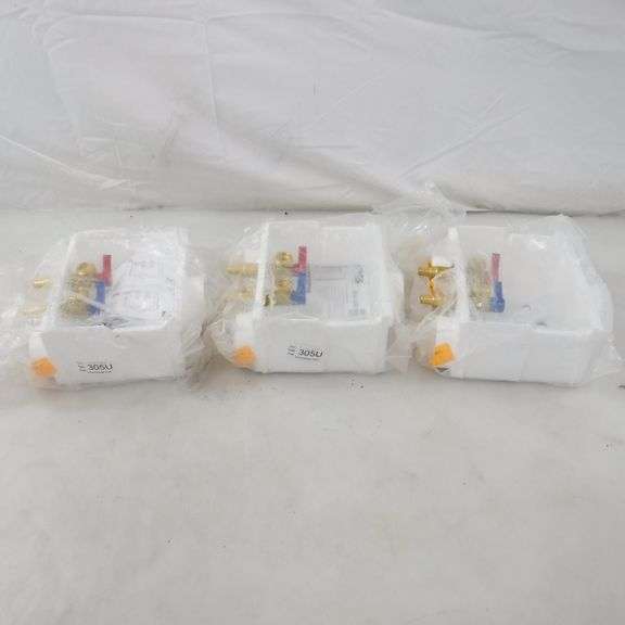 Water-Tite 87359 Right-Hand Drain Wide-Mouth Washing Machine Outlet Box Quarter Turn Brass Valves 1 2 Inch Astm F 1807 Connection White Plastic 11 thumbnail image