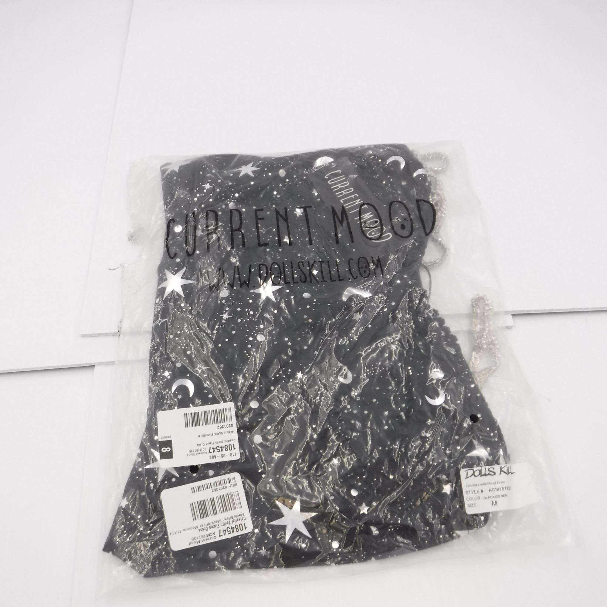 slim fit dress slacks Current Mood Celestial Zenith Flared Dress – Dolls Kill main image 0