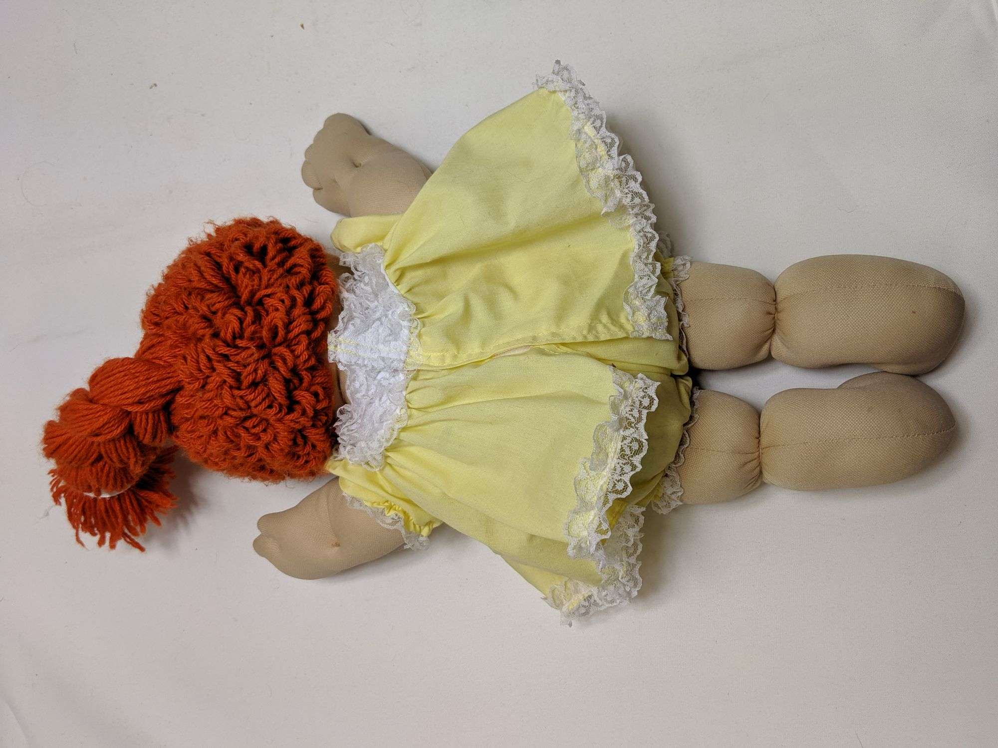 cabbage patch doll red hair yellow dress Vintage 1984 Cabbage Patch Doll Red Hair Blue Eyes Agnes Lara Yellow Dress