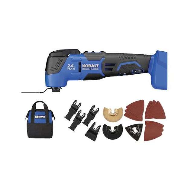 Kobalt 18 Piece Brushless 24 Volt Max Variable Speed Oscillating Multi