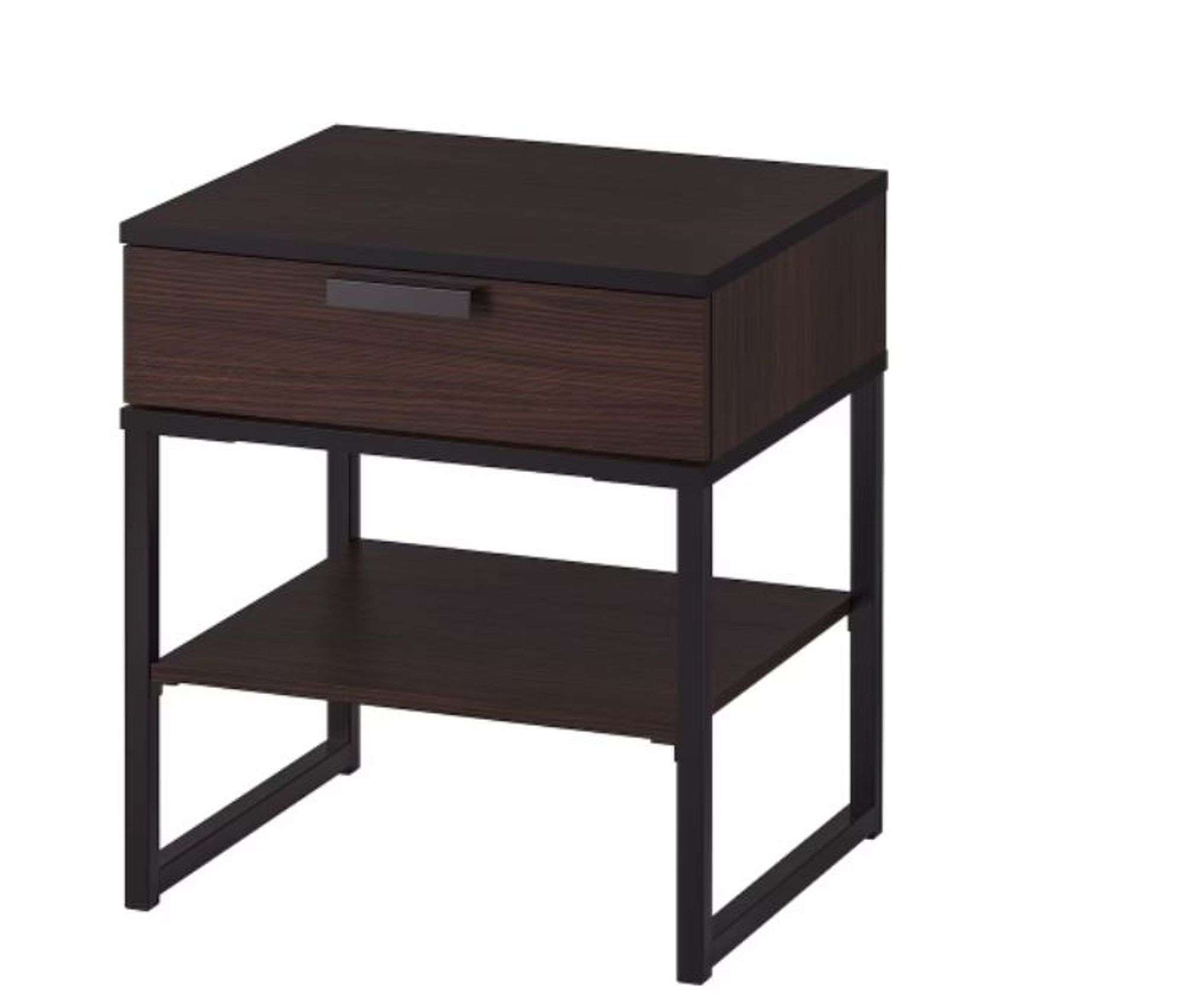 Ikea Trysil Nightstand Dark Brown/Black 17-3/4