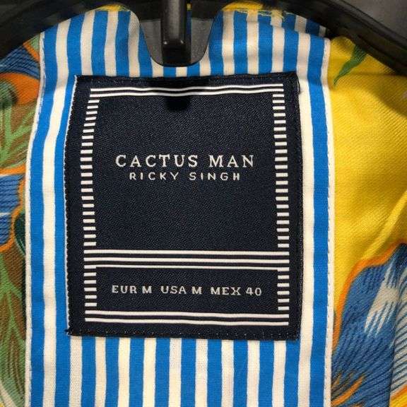 Cactus Man Ricky Singh Button Short Sleeve Shirt Size M - Yellow Multi  Color - Dutch Goat