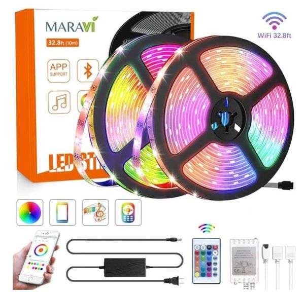 Maravi LED Strip Light 32.8ft, Can Be Controlled With An App On Your ...
