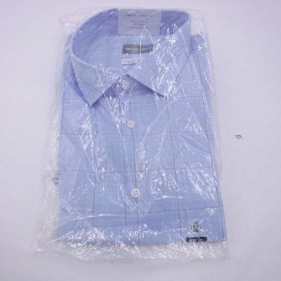 18 38/39 dress shirts ETON DRESS SHIRT -18 38 39- BLUE WHITE -CONTEMPORARY SLIM -ROYAL TWILL  DIAMOND