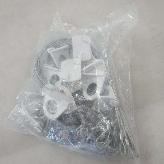 Wire Rope Picture Hanging Kit, Includes Steel Cables, Hooks, White ...