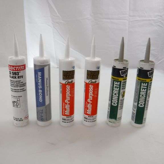 Assortment Of 6 Different Caulks (2) DAP concrete Siliconized Filler
