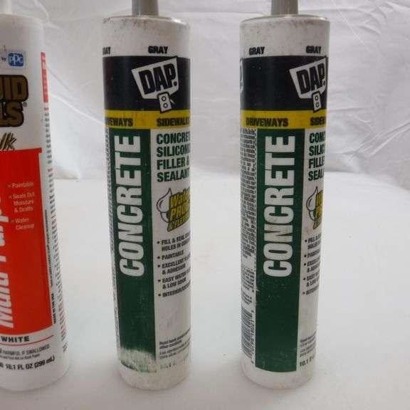 Assortment Of 6 Different Caulks (2) DAP concrete Siliconized Filler