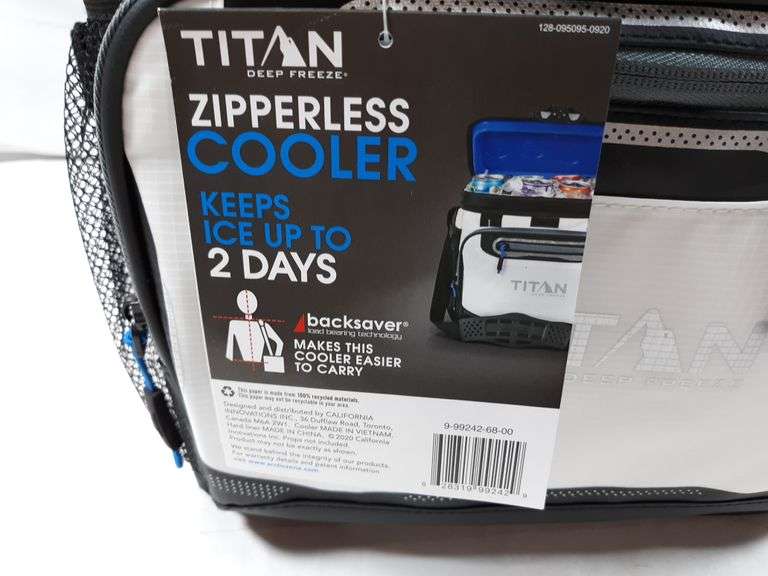 Titan Deep Freeze Zipperless Cooler - up to 24 Cans and Ice