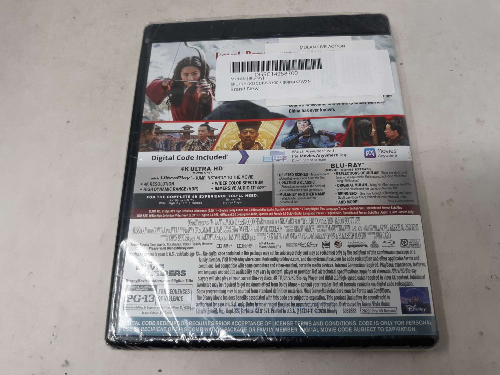 Assortment of 7 UltraHD Blu-Ray DVD Movies - Assorted Ratings