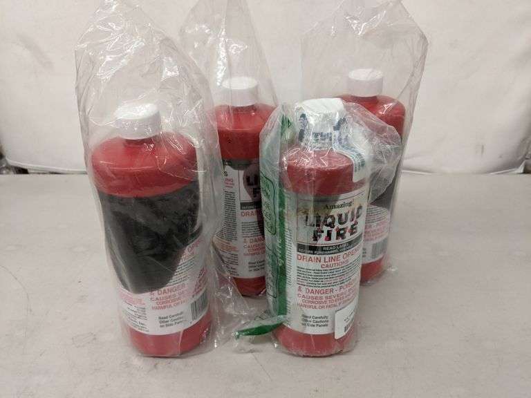 Lot of 4 Amazing Liquid Fire Drain Cleaner Dutch Goat