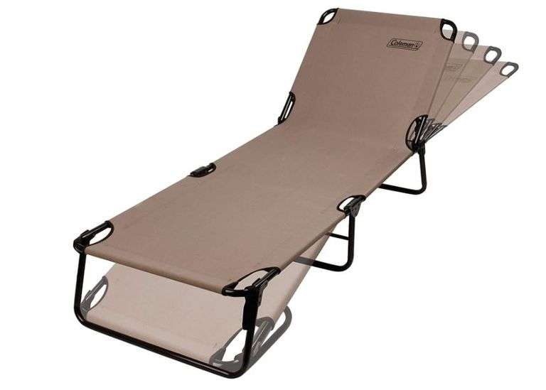 Folding Cot Lounge Chair Black And Green Stripe 75"Lx27"Wx12"H Stock Pic Differs Slight