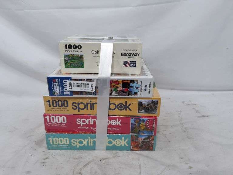 Assortment of 5 Jigsaw Puzzles Assorted Brands and Sizes Dutch Goat