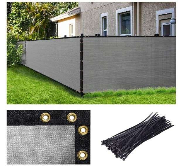 Grey Fence Privacy Screen Windscreen 4 Ft x 50 Ft, Has Binding And