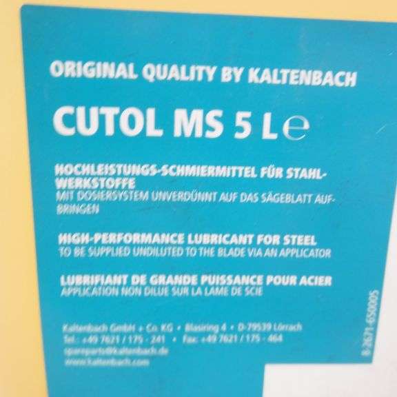 Kaltenbach Cutol MS 5L e High Performance Lubricant For Steel Dutch Goat