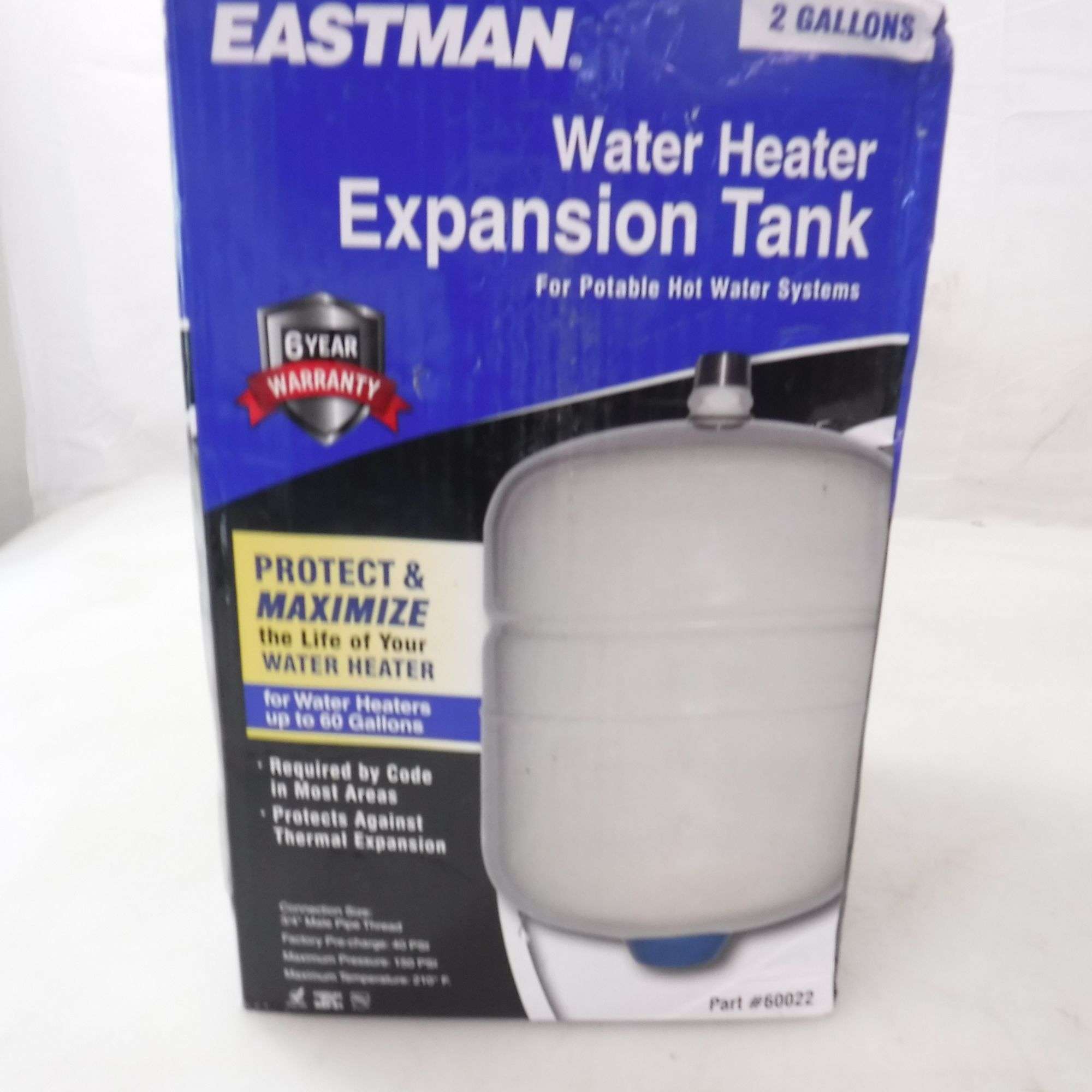 Eastman Water Heater Thermal Expansion Tank For Portable Hot Water Systems,  For Water Heaters Up To 60 Gallons - Dutch Goat