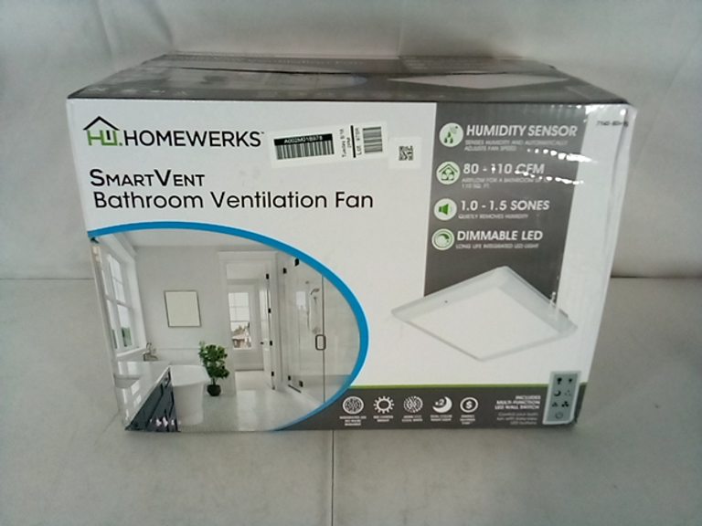 Homewerks Smart Vent Bathroom Ventilation Fan With Humidity Sensor And