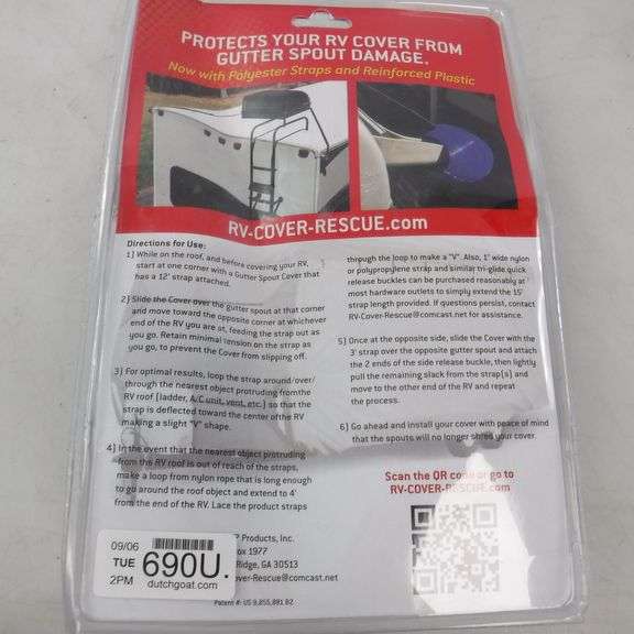 RV Cover Rescue, RV Gutter Spout Cover System, Protects Your RV Cover