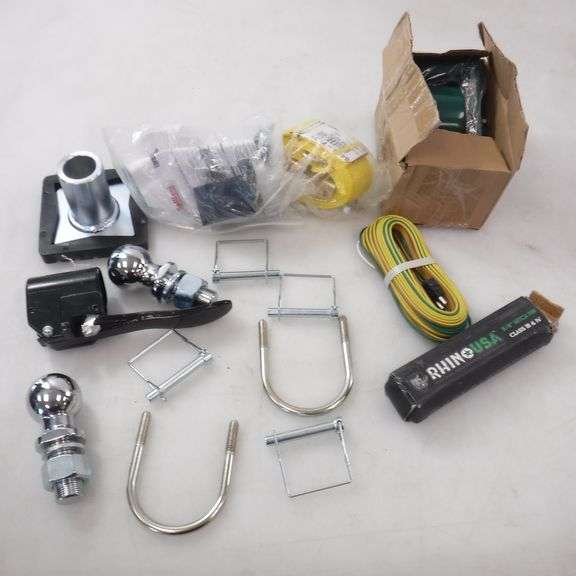 Assortment Of Trailer Items Includes Trailer Hitch Pins, Wire Harness