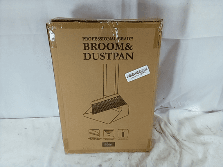 Large Broom and Dustpan, Broom and Dustpan Set, Heavy Duty Dust Pan