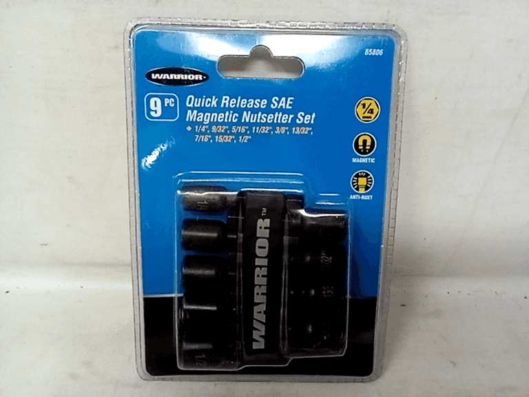 Warrior 65806 Quick Release SAE Nutsetter Set 9 Pc Black