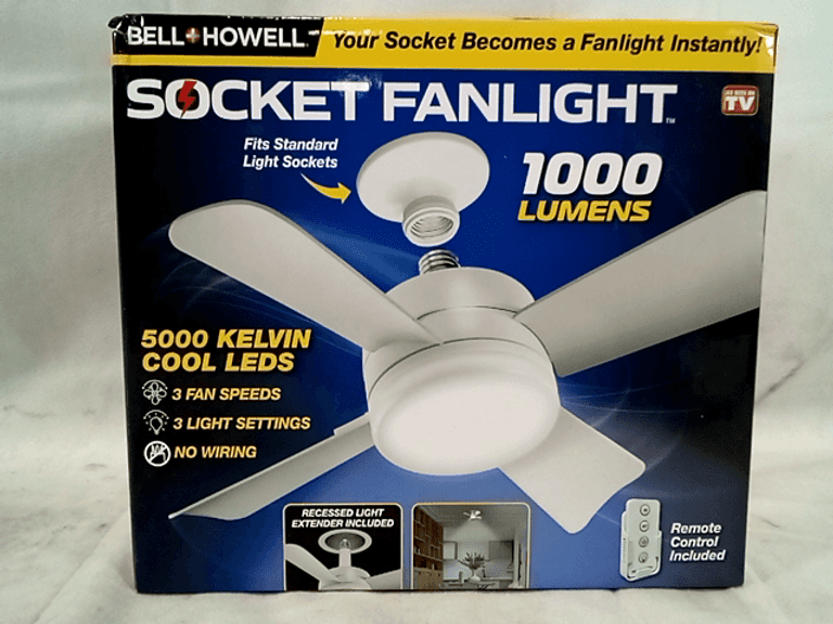 Bell+Howell Socket Fanlight, 1000 Lumens, 5000 Kelvin Cool LEDs Dutch