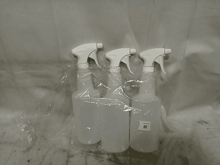 Lot of 3 - Durable Round Plastic Empty Trigger Spray Bottles, Clear ...