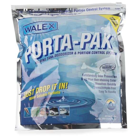 thumbnail image 2 of Bulk Pack: 75 Walex Express Porta-Pak Holding Tank Deodorizer Drop-Ins For RVs & Boats 2 of 6