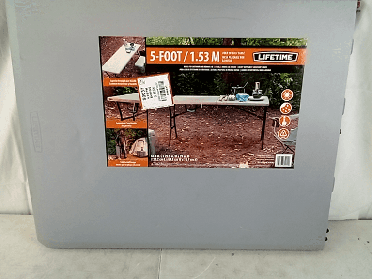 Lifetime 5Foot FoldinHalf Table Gray Dutch Goat
