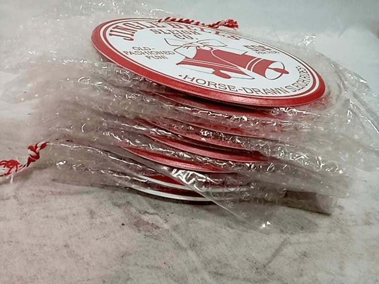 Round Tin Jingle Bells Christmas Ornaments Dutch Goat