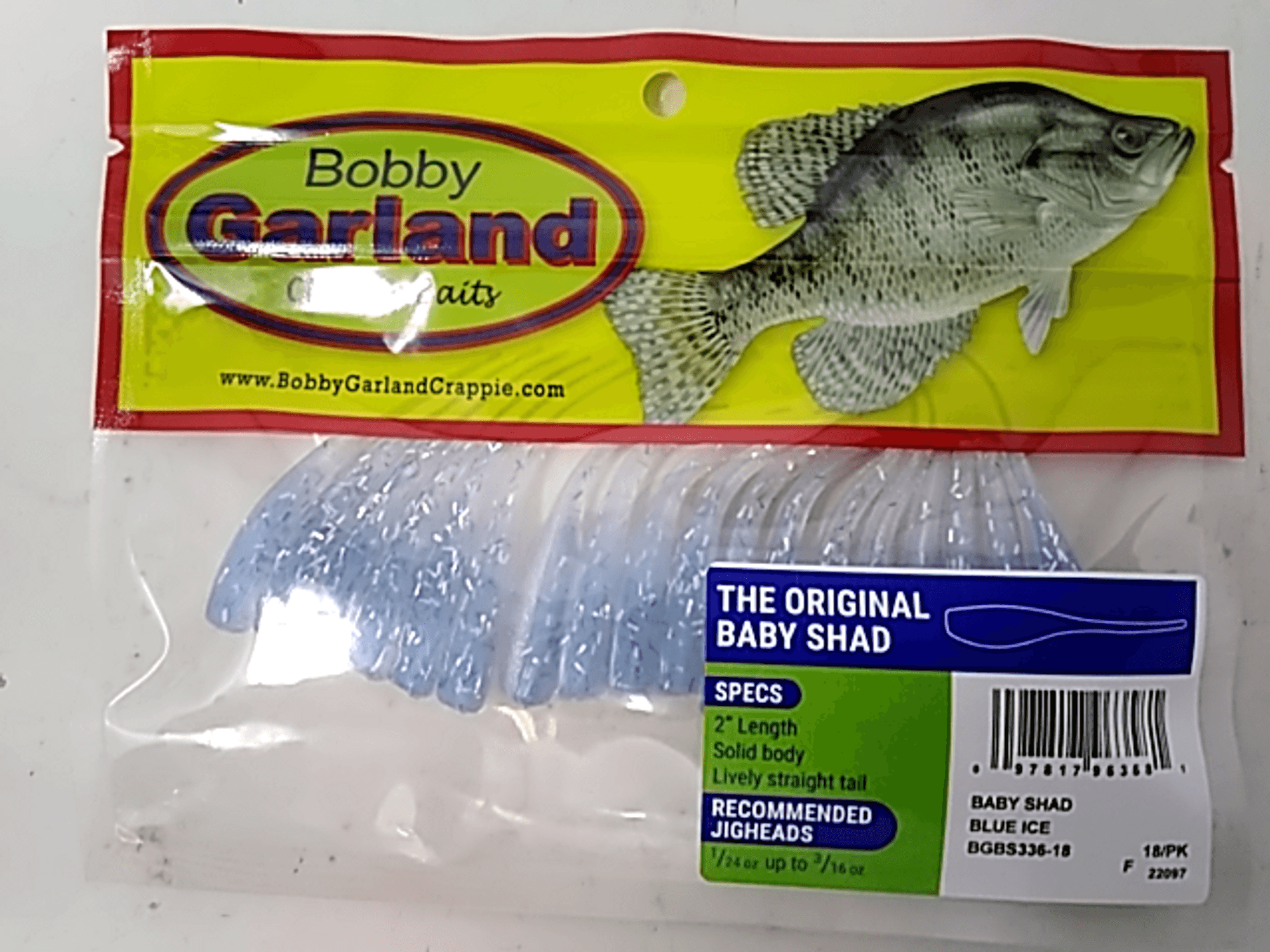 Bobby Garland Baby Shad 2" - Esca Glow In The Dark, 18 Pezzi Colore Bluegrass