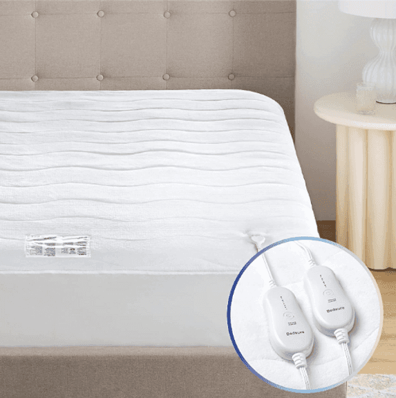Bedsure Heated Mattress Pad Dual Control Electric Bed Warmer, White - Dutch  Goat